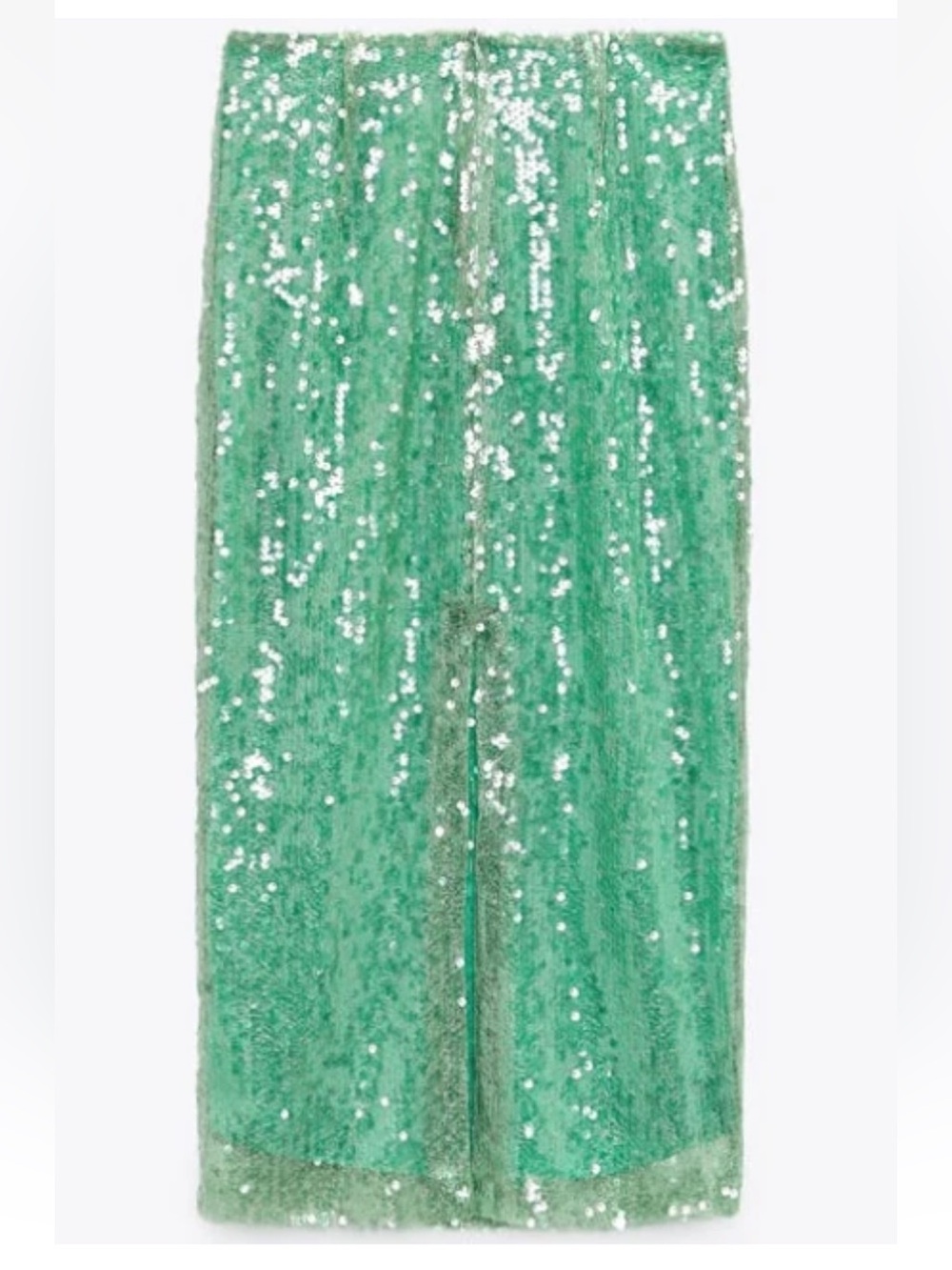Zara NWT Sequined Sea Green Midi Skirt Size Large Occasions - Picture 14 of 16